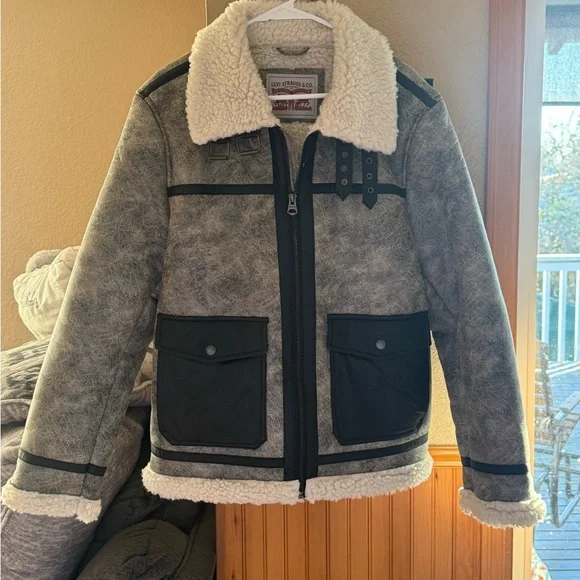 Levi’s Men's Shearling Aviator Jacket - Picture 6 of 11